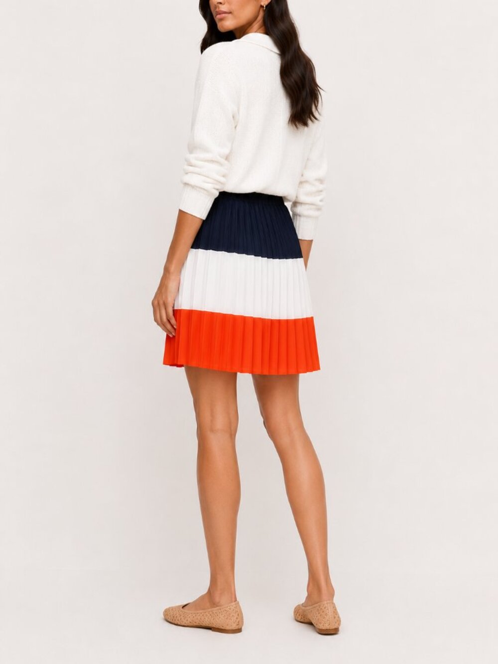 New Banana Republic Pleated Skirt Colorblock Party Office Work